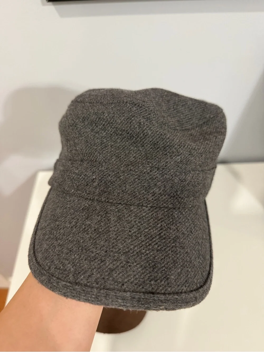 Stripe & Solid Cotton Cap Set - Brown and Gray